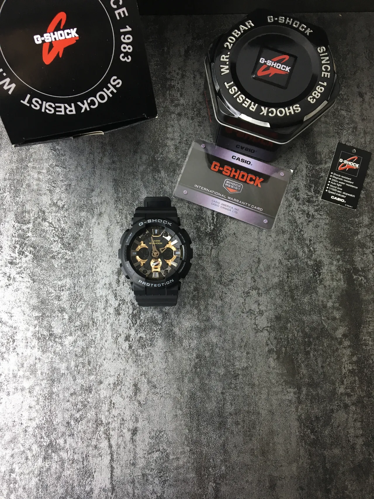Casio Black Gold Rugged Resin Case Analog-Digital Hybrid Dial Watch 2
