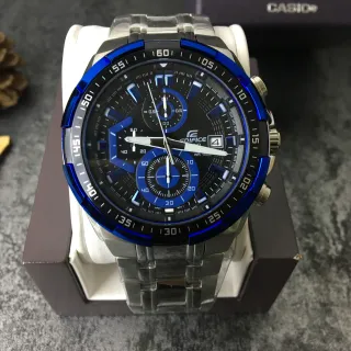 Casio Edifice Cronógrafo Acentuado Azul Diámetro Negro Reloj Deportivo