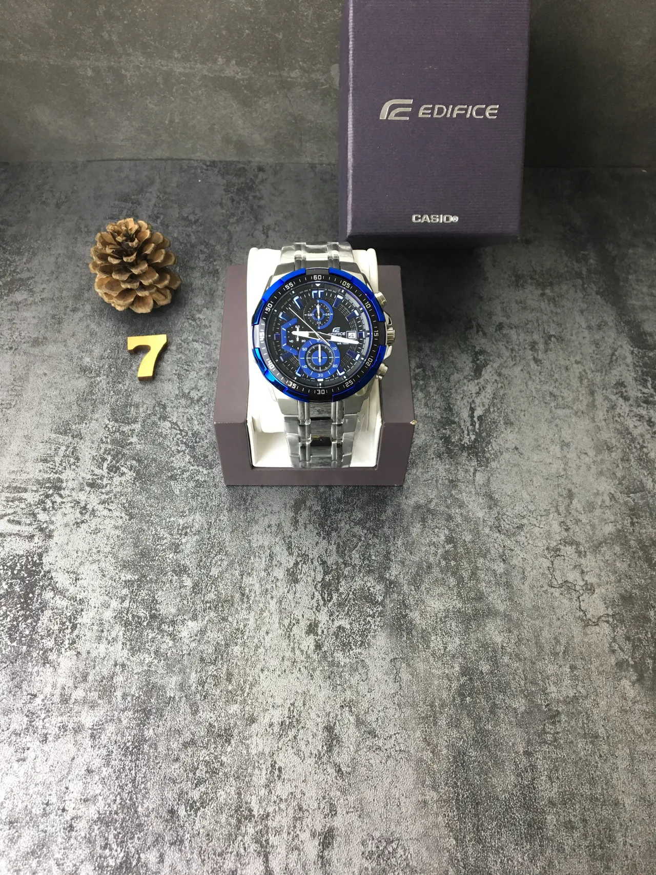 Casio Edifice Chronograph Blue-Accented Black Dial Sports Watch 2