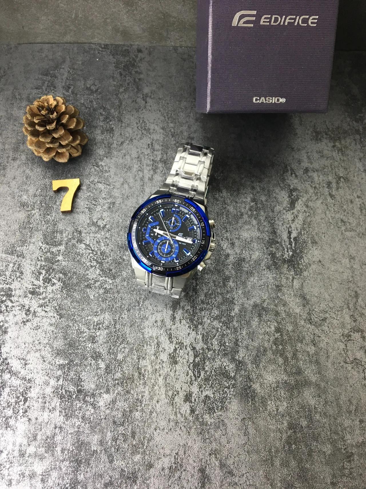 Casio Edifice Chronograph Blue-Accented Black Dial Sports Watch 3