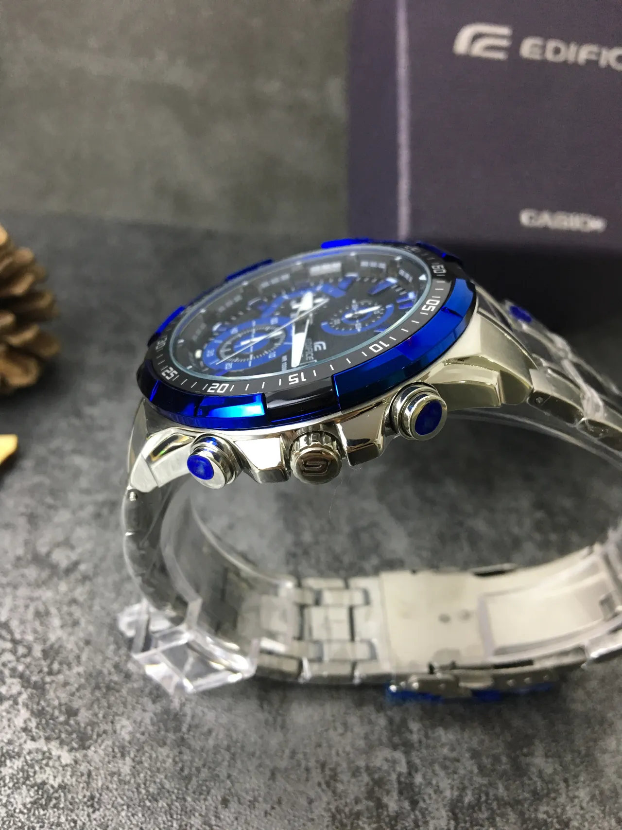 Casio Edifice Chronograph Blue-Accented Black Dial Sports Watch 5
