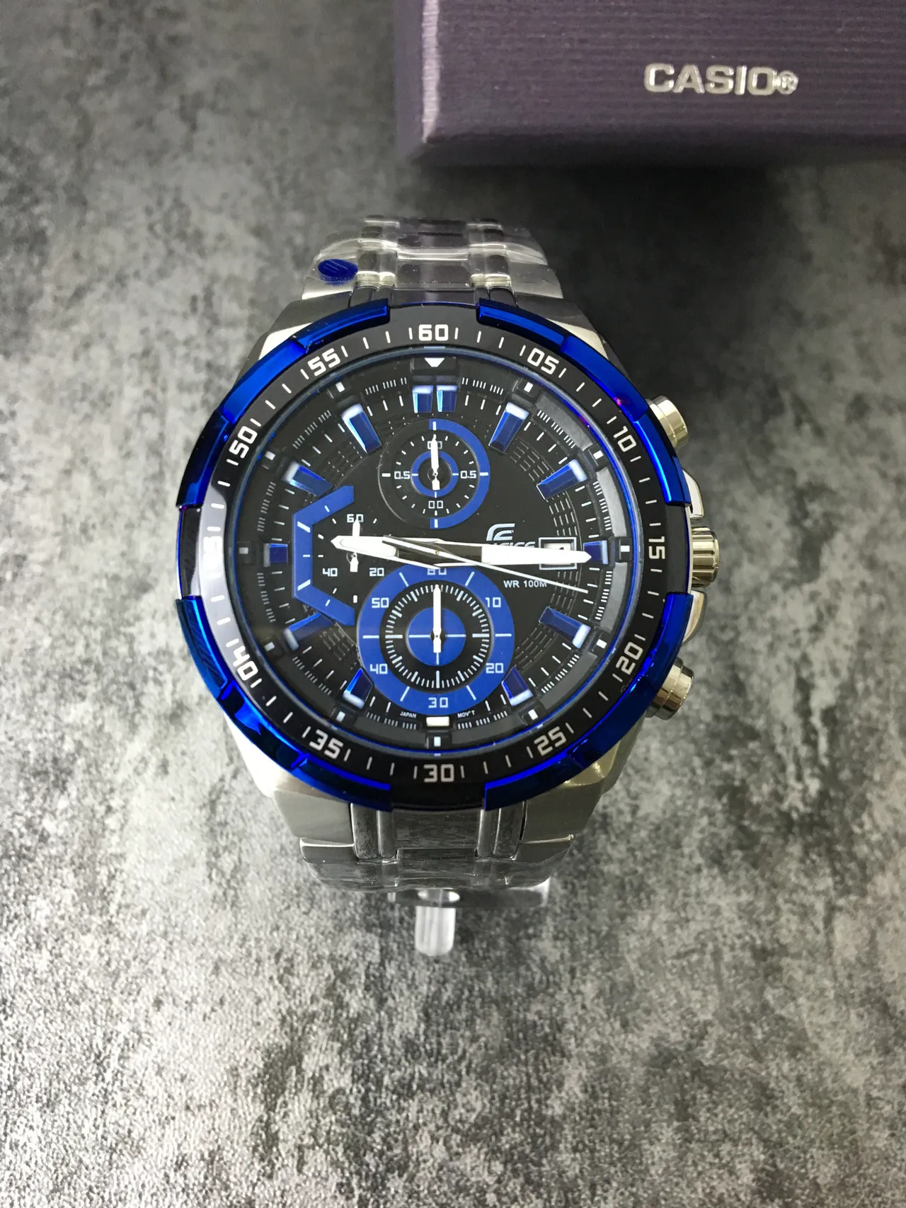 Casio Edifice Chronograph Blue-Accented Black Dial Sports Watch 6