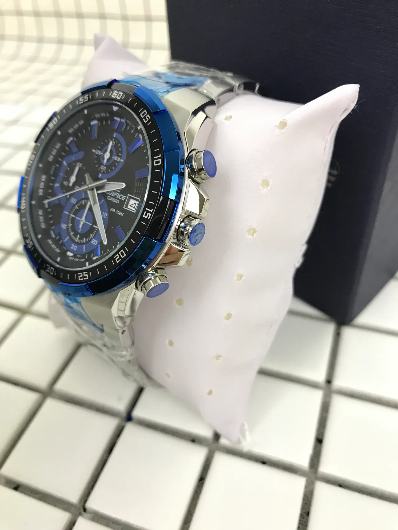 Casio Edifice Chronograph Blue-Accented Black Dial Sports Watch 9
