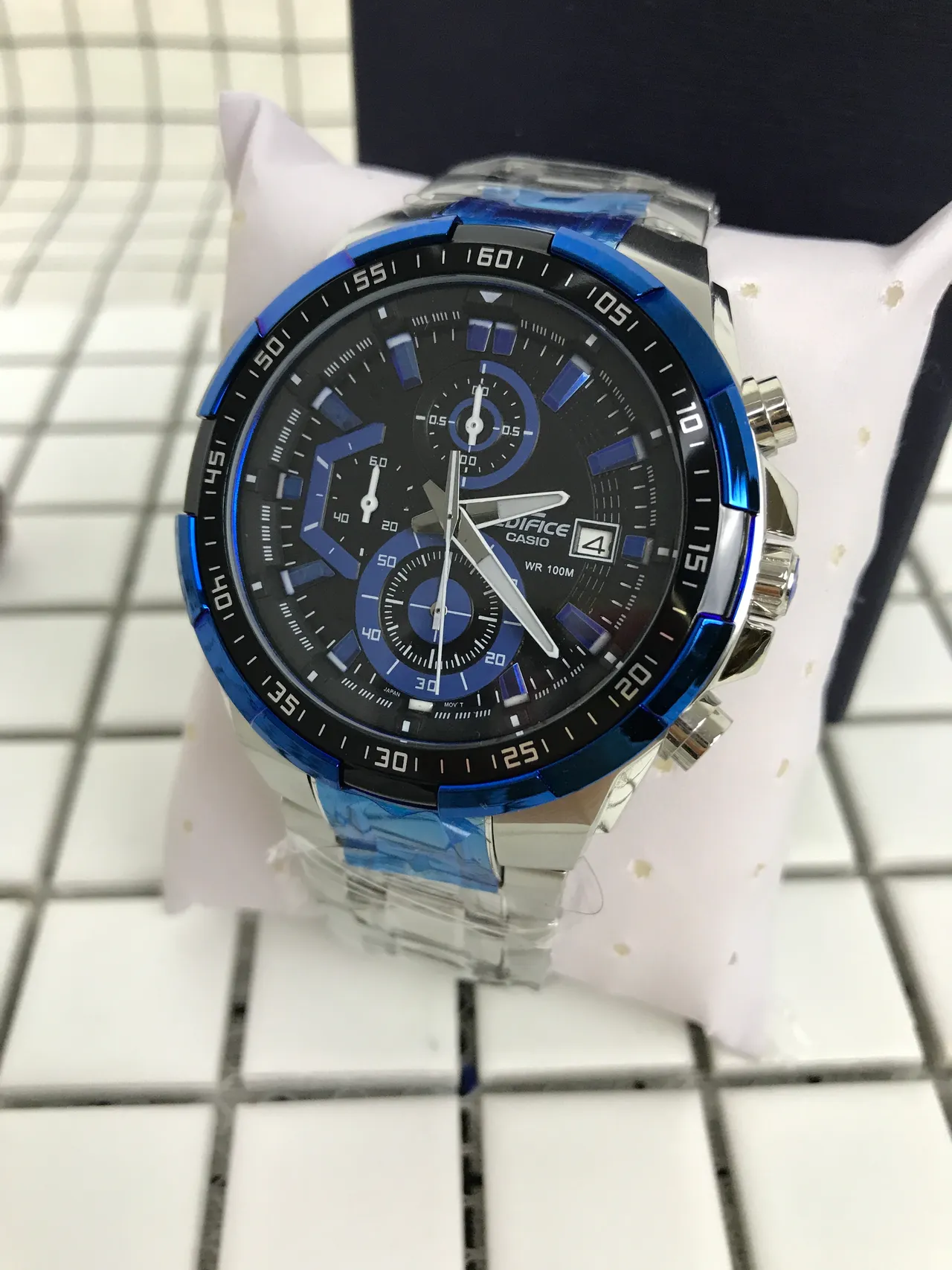 Casio Edifice Chronograph Blue-Accented Black Dial Sports Watch 10