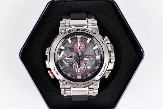 Casio G-Shock Black Red Robust Metal Case Multi-Subdial Analog-Digital Face Watch 3