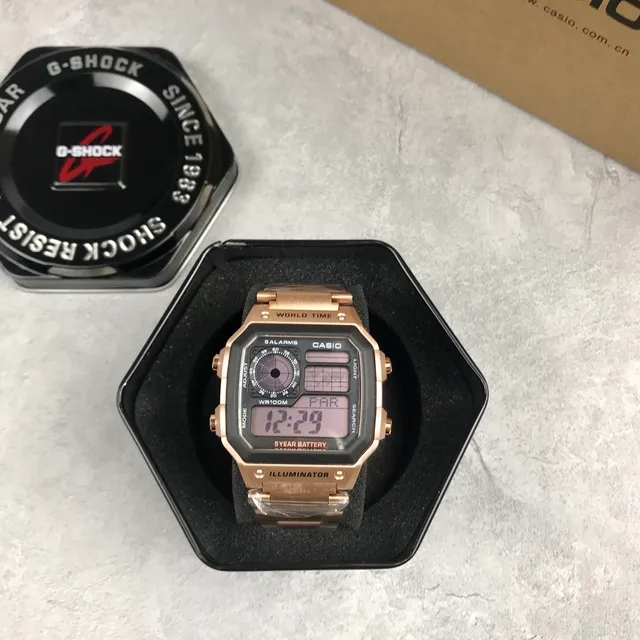 Casio G-Shock DW-5600 Montre Quartz en Acier Inoxydable Teinte Or Rose 5