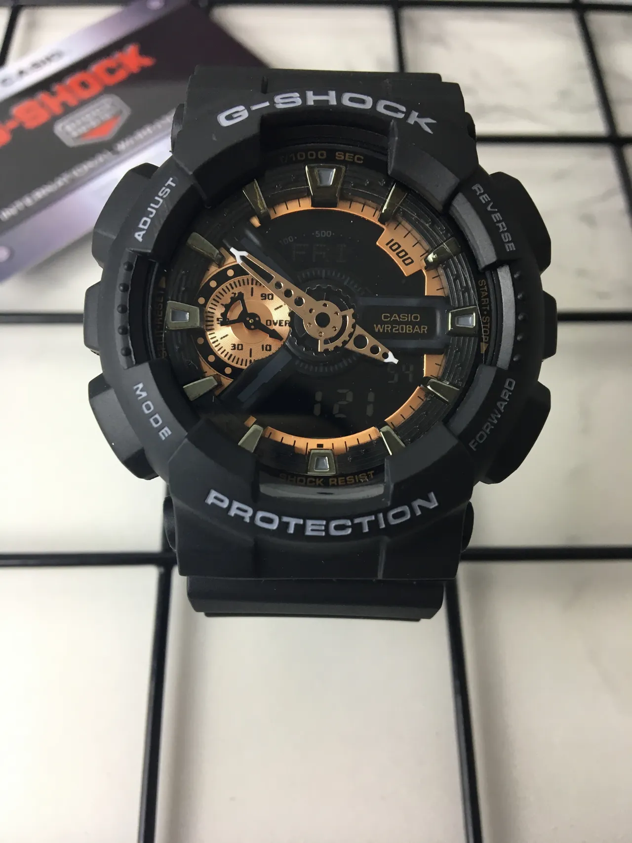 Casio G-Shock GA-100 Preto e Cobre Relógio Esportivo 3