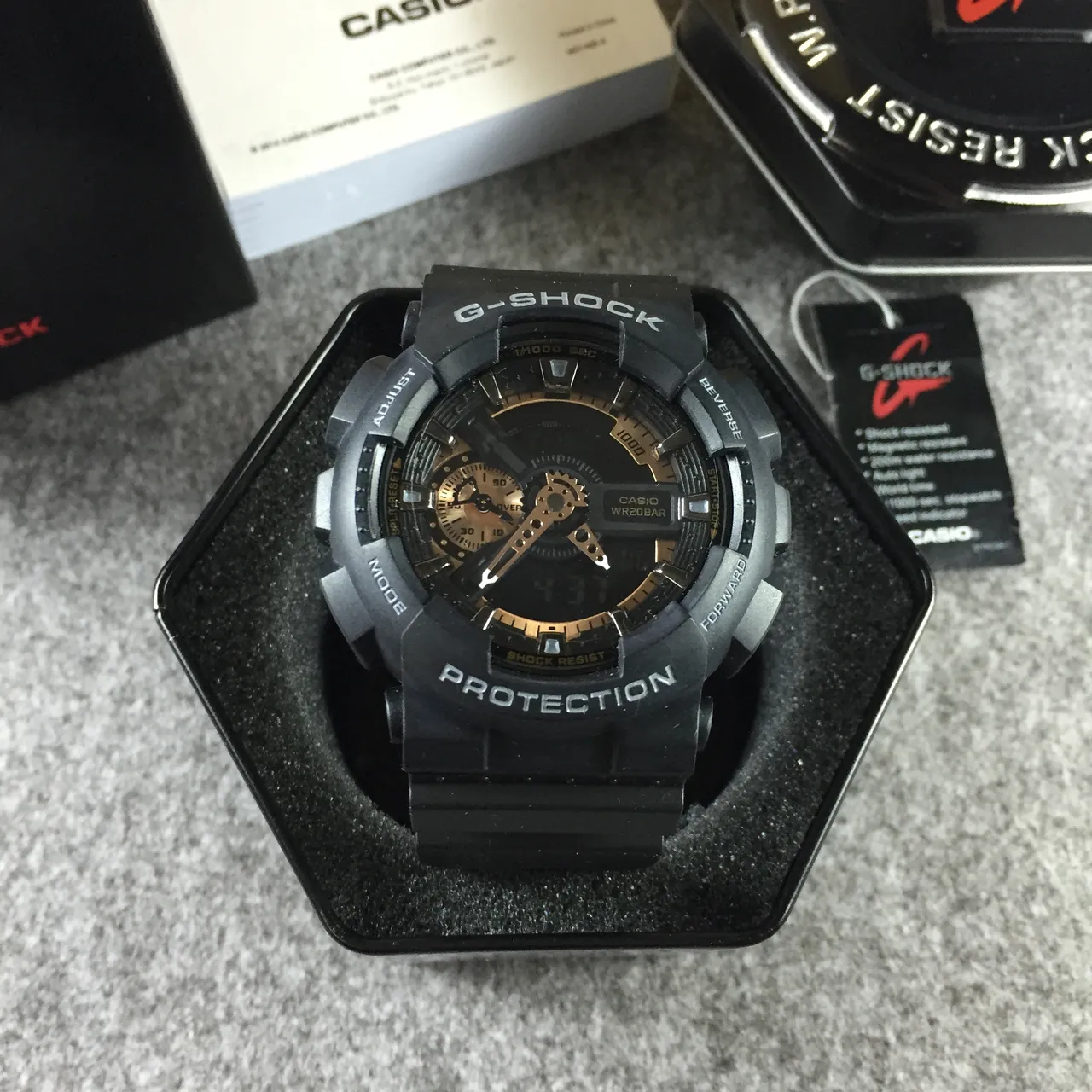 Casio G-Shock GA-100 Preto e Cobre Relógio Esportivo 13