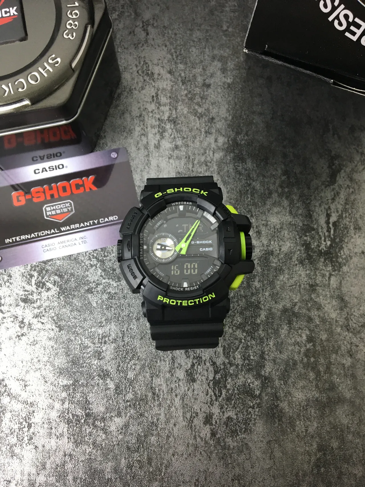 Casio G-Shock GA-100 Black and Lime Green Sports Watch 3