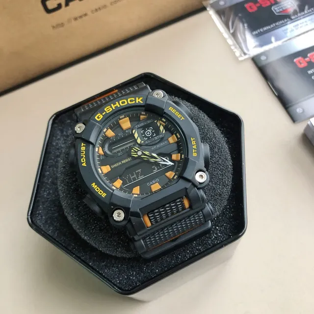 Casio G-Shock GA-100 Montre Sportive Noire et Jaune 5