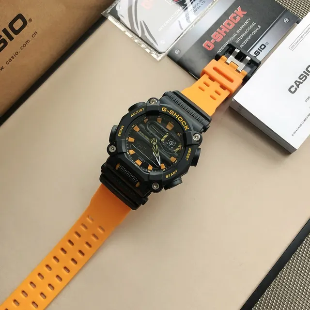 Casio G-Shock GA-100 Montre Sportive Noire et Jaune 7