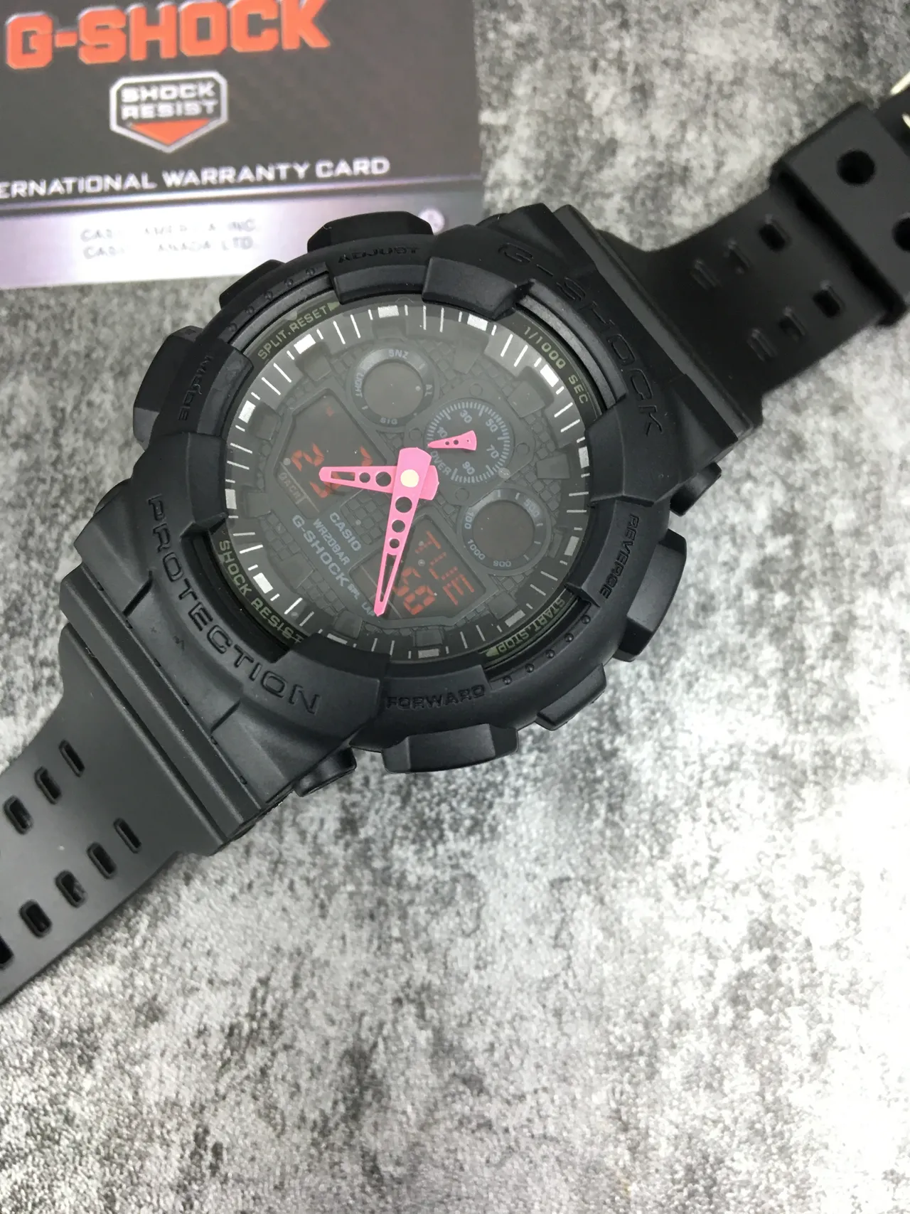 Casio G-Shock GA-100 Noir Rose Construction Résine Mate Mains Analogiques Bold Montre 5