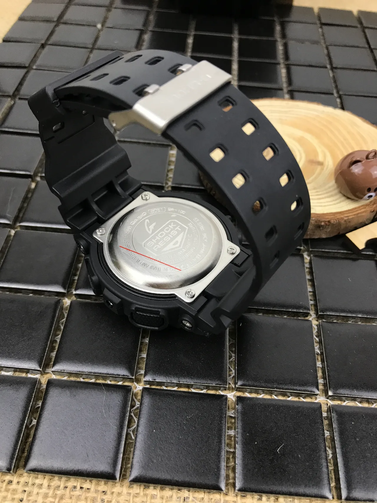Casio G-Shock GA-100 Noir Rose Construction Résine Mate Mains Analogiques Bold Montre 11
