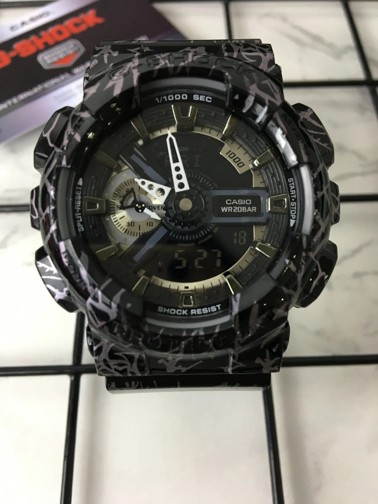 Casio G-Shock GA-100 Crackle Pattern Black Sports Watch 3