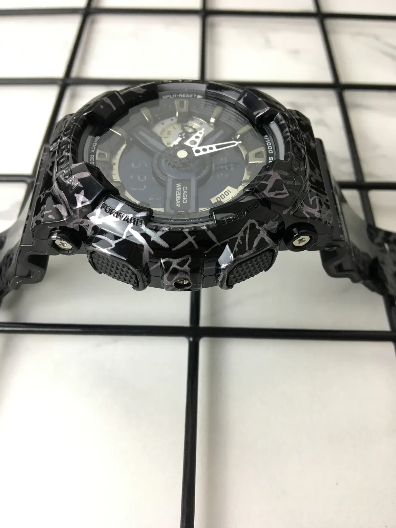 Casio G-Shock GA-100 Crackle Pattern Black Sports Watch 5