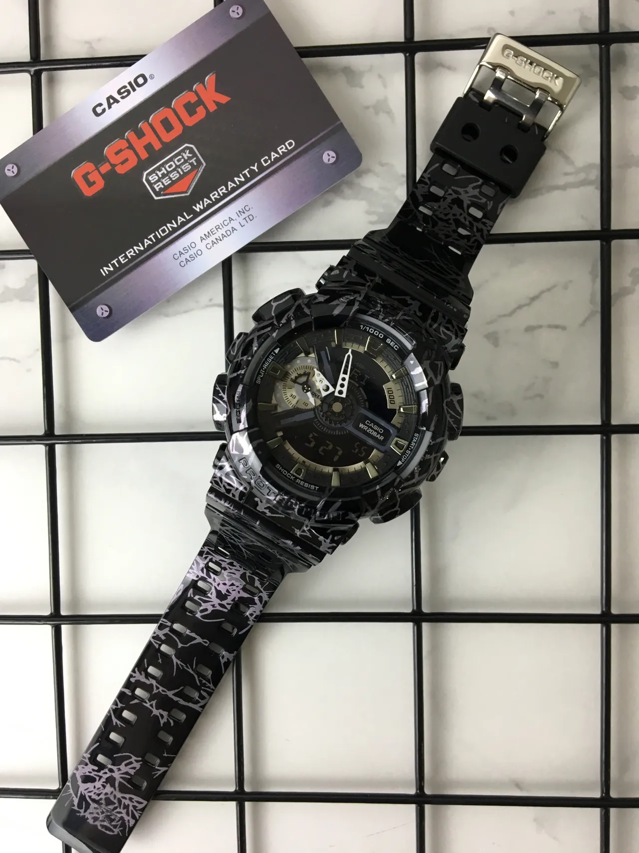Casio G-Shock GA-100 Crackle Pattern Black Sports Watch 6