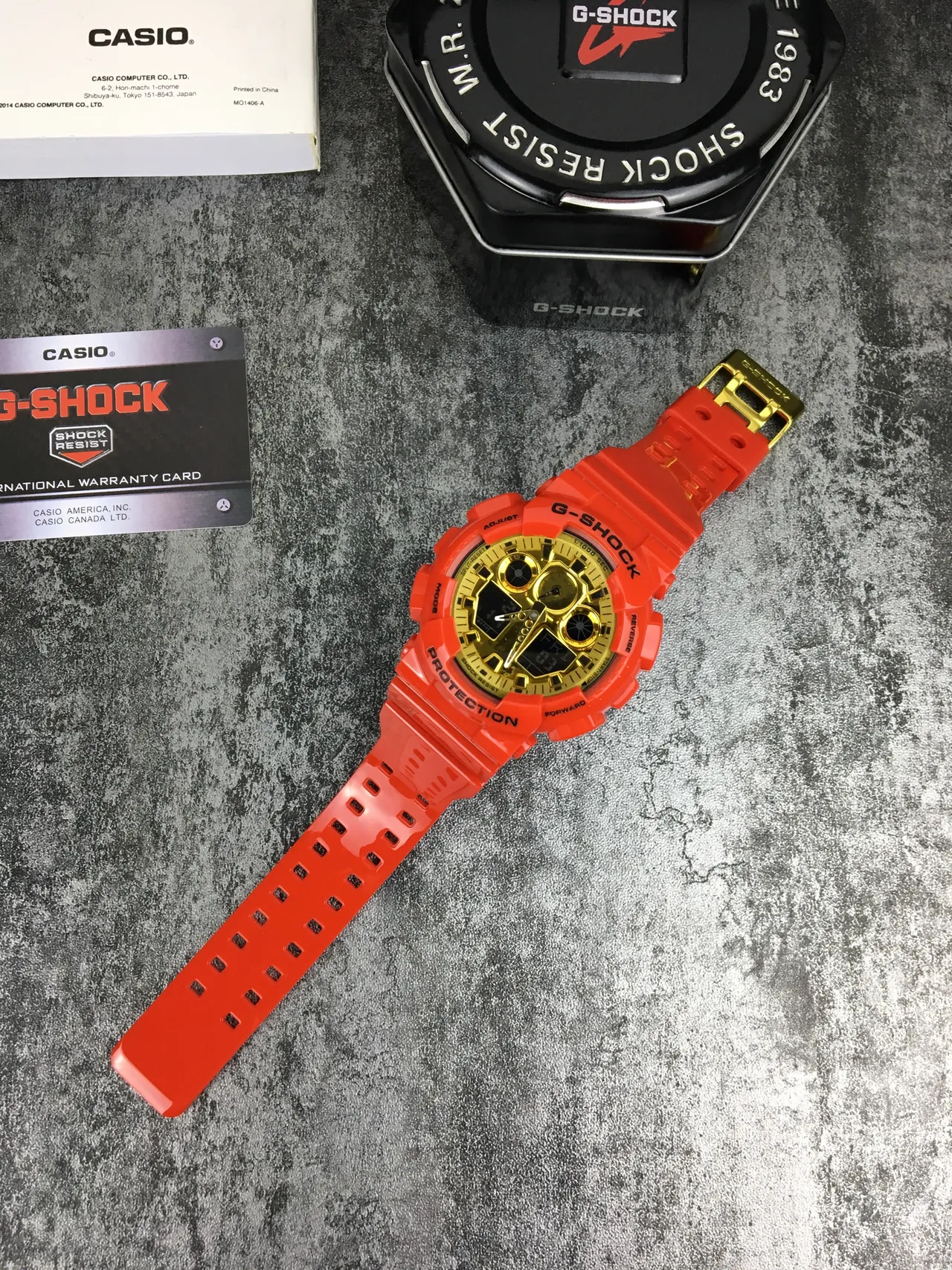 Casio G-Shock GA-100 Orange and Gold Sports Watch 6