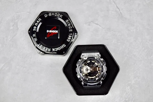 Casio G-Shock Silver Black Metallic Case Analog-Digital Chronograph Watch 2