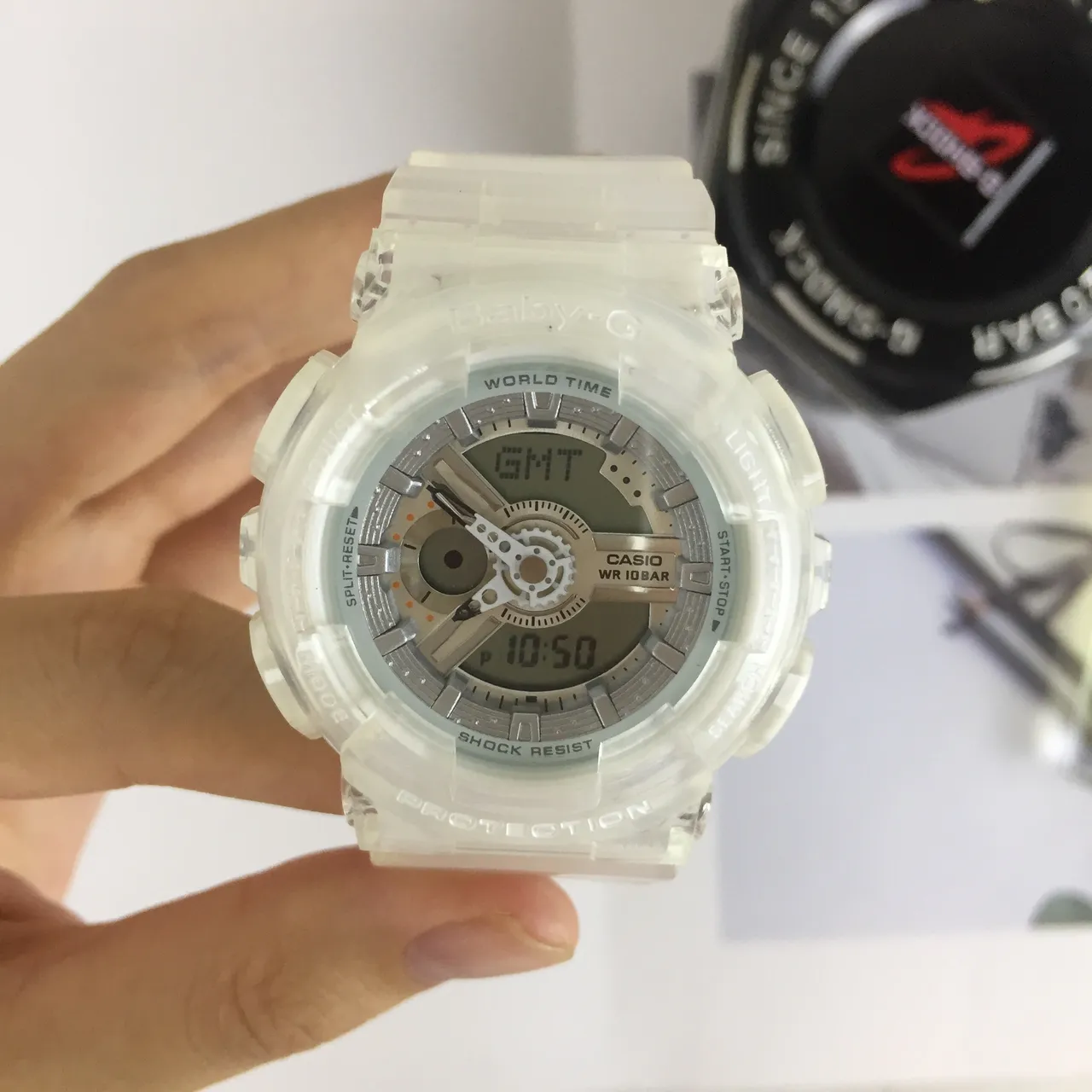 Casio Transparent Gray Resin Analog-Digital Dial Sports Watch 2