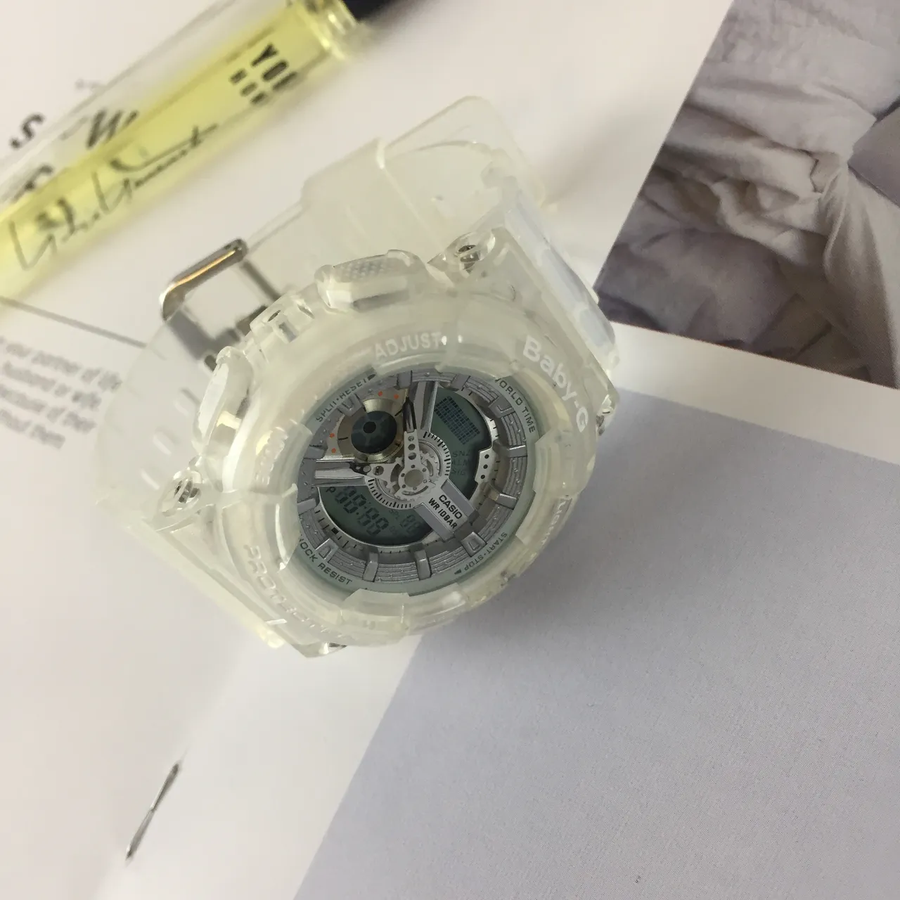 Casio Transparent Gray Resin Analog-Digital Dial Sports Watch 4