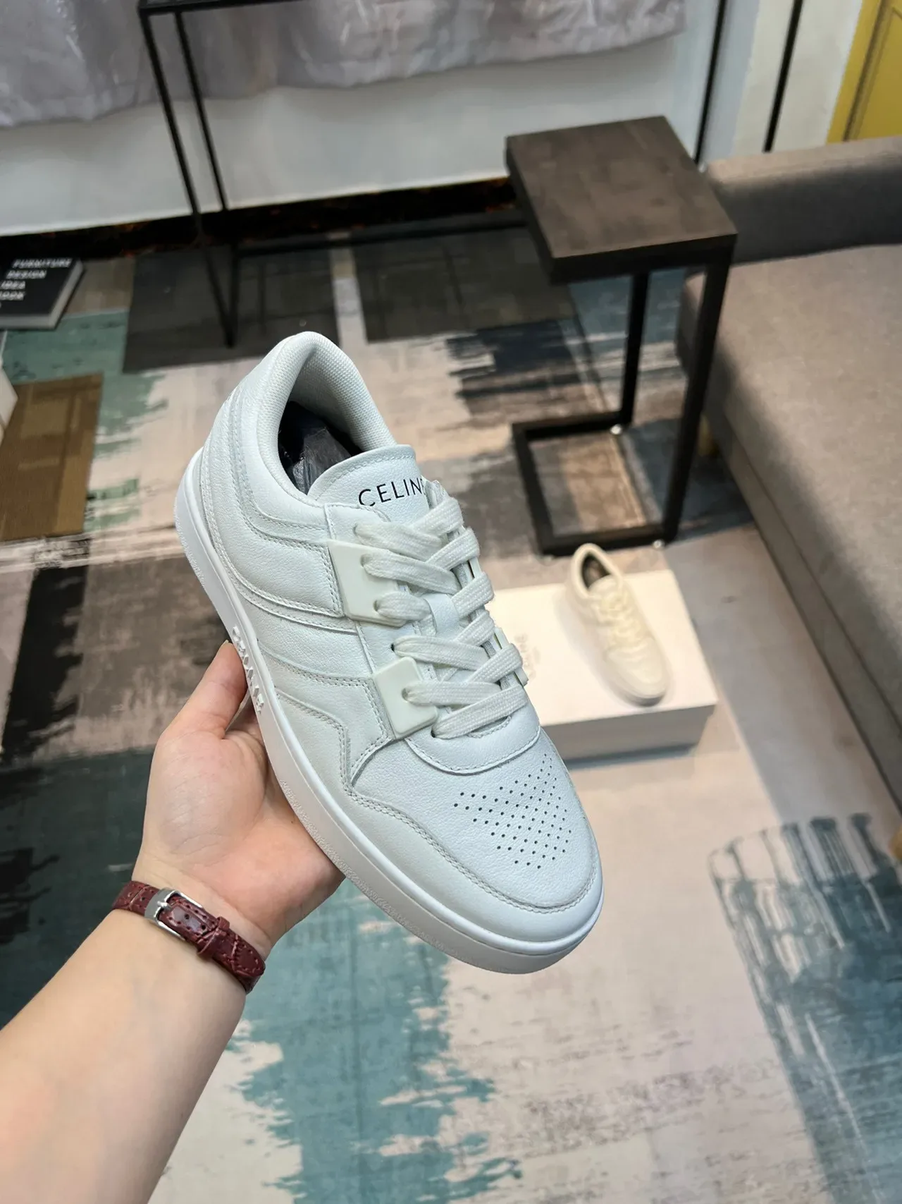 Celine CT-01 Sneakers lifestyle en cuir blanc 6