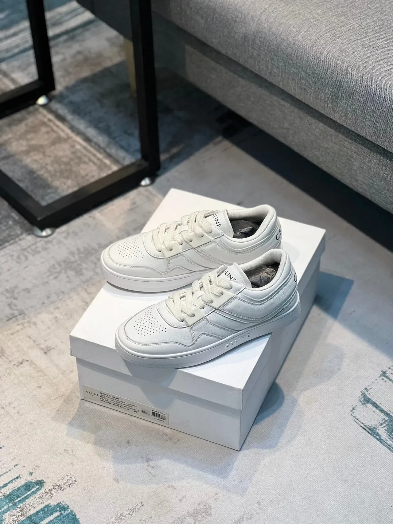 Celine CT-01 Sneakers lifestyle en cuir blanc 7