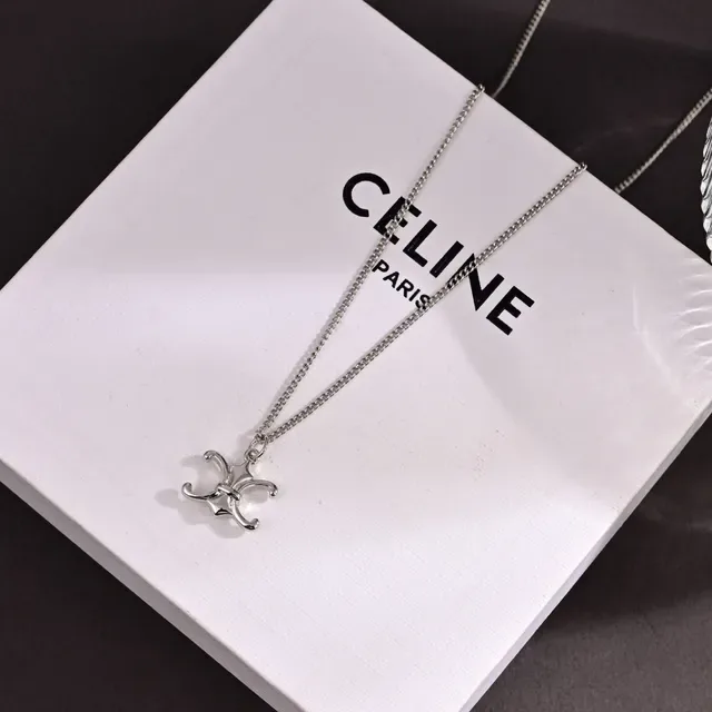 Celine Triomphe Fleur-de-Lis চাঁদি পেন্ডেন্ট নেকলেস 5