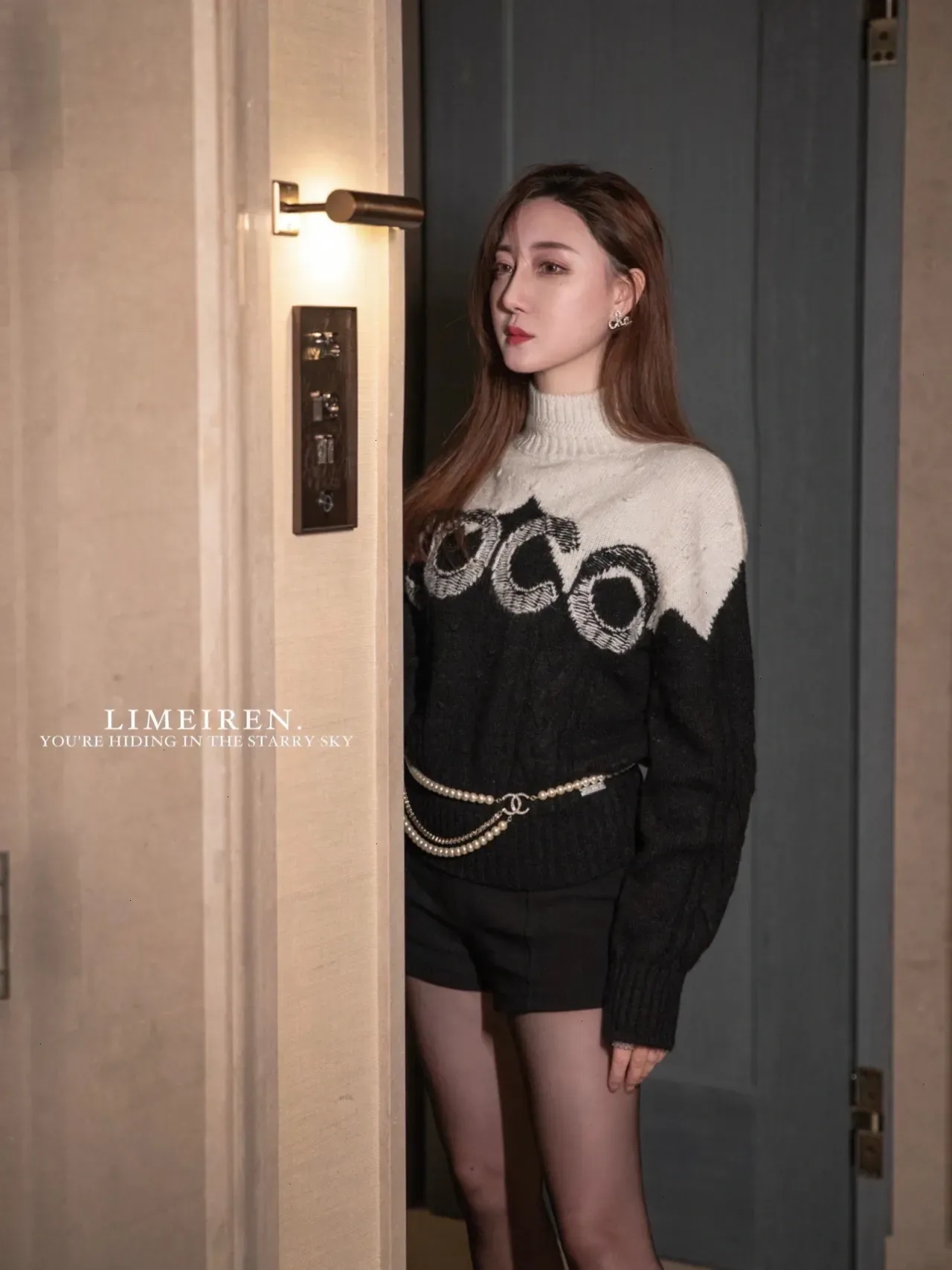 Collier Chanel Perles Beige Or Chaîne CC Logo 2
