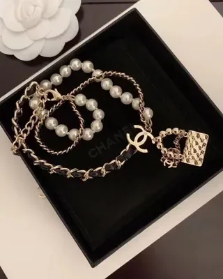 Colar Chanel Preto Dourado Corrente de Pérolas 3