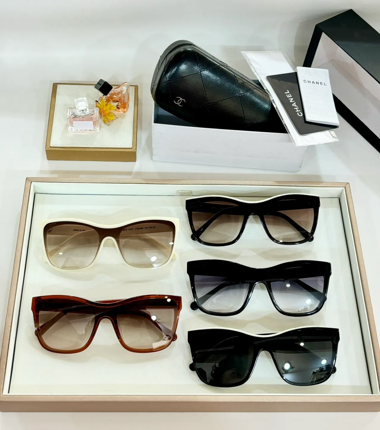 Chanel Black White Spelled-Out Brand Lettering On Temples Interlocking CC Logo Optical Glasses 4