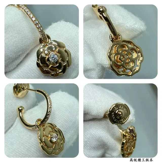 Chanel Camélia Gold Camellia-Shaped Earrings 2