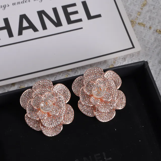 Chanel Camellia Broche Pavé-Crystal Pérola-Centro Metal Múltiplos Tons Broches 5
