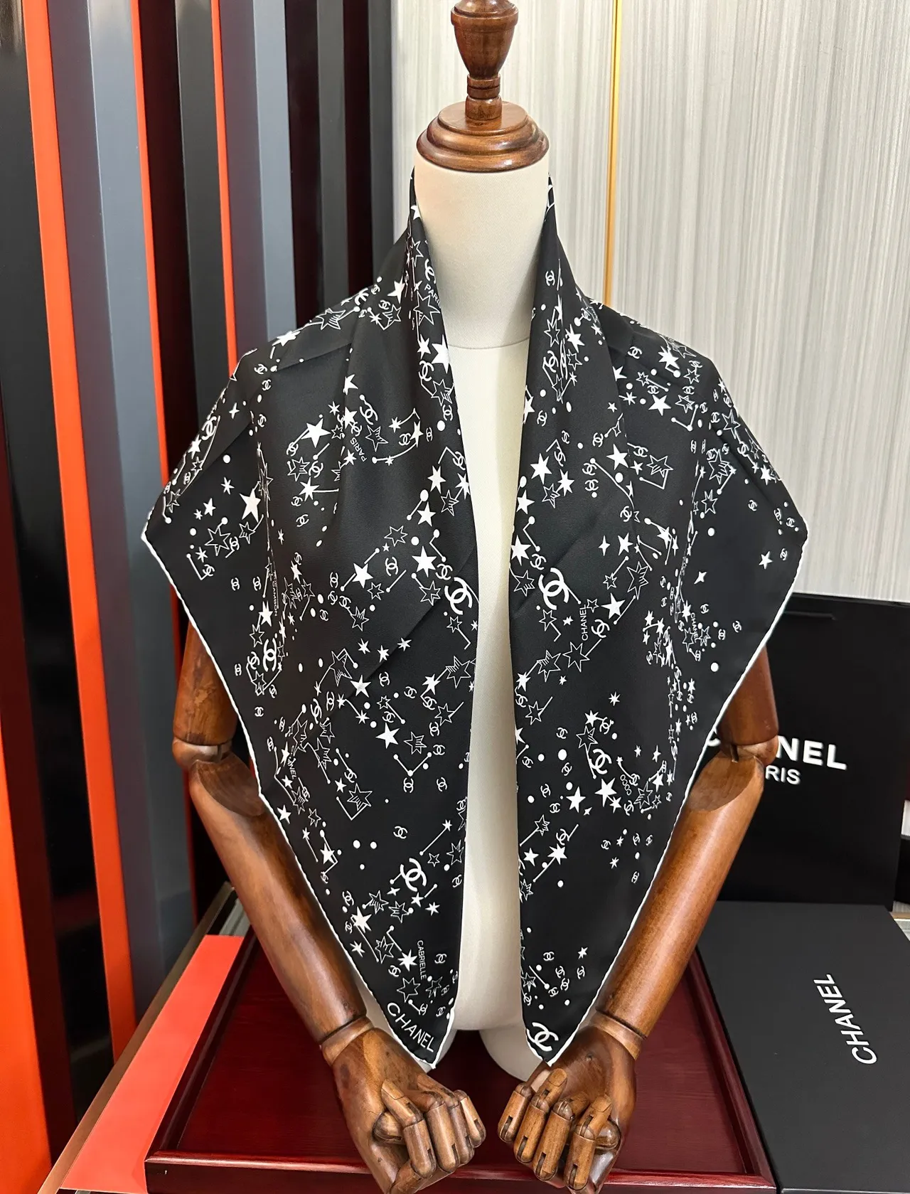 Chanel Constellation Print Silk Scarf 2