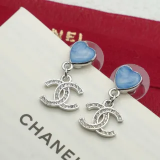 Chanel Heart and CC Logo Pavé Earrings