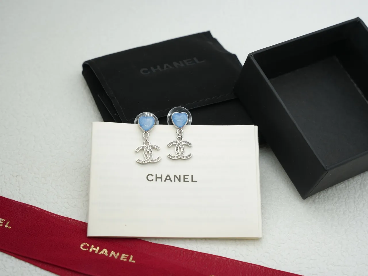 Chanel Heart and CC Logo Pavé Earrings 4