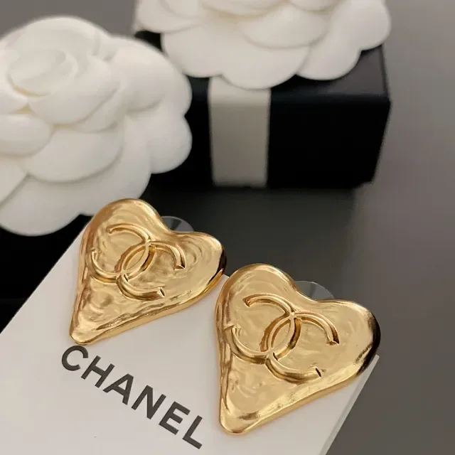 Chanel Heart CC Brincos Oro-Tone 3