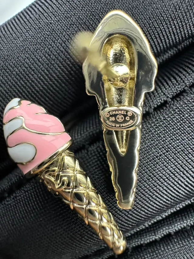 Chanel Ice Cream Cone Enamel Stud Earrings 3