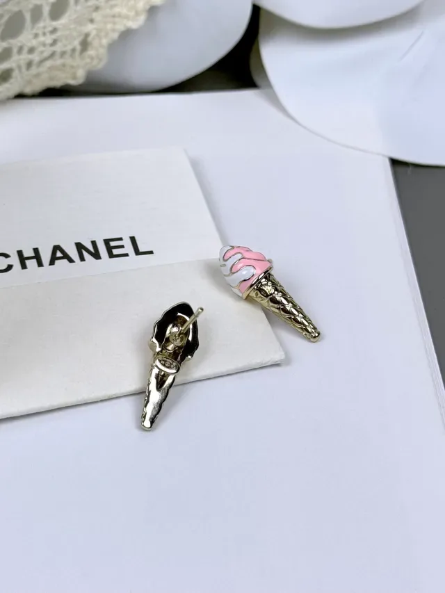Chanel Ice Cream Cone Enamel Stud Earrings 6