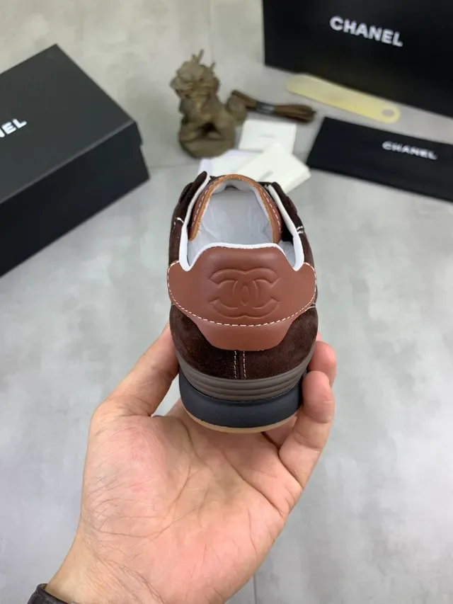 Chanel Lifestyle Sneaker Brown Beige Quilted Suede White Contrast Stitching Lifestyle Sneakers 3