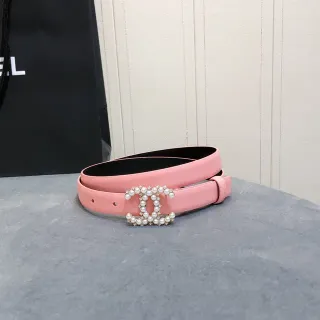 Chanel Pearl CC Belt Pink Leather Belt