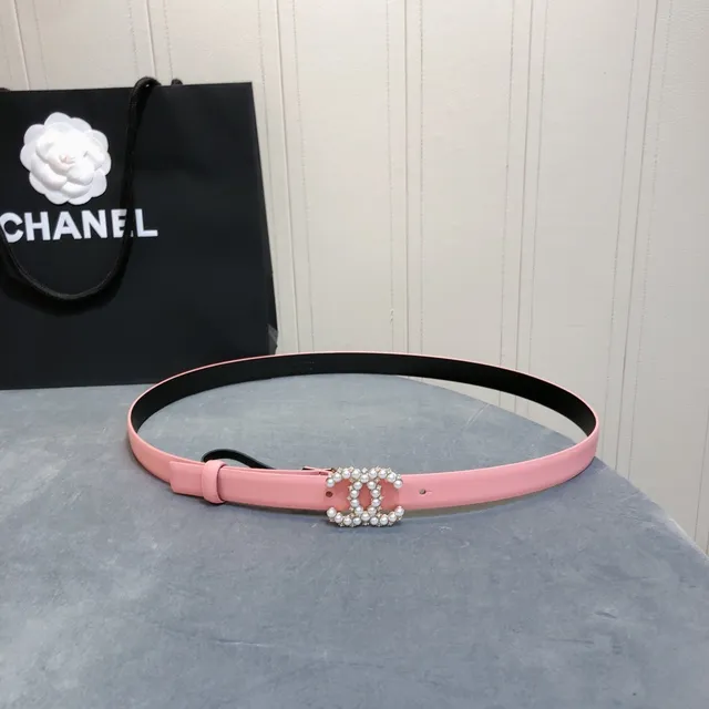 Chanel Pearl CC Belt Pink Leather Belt 5