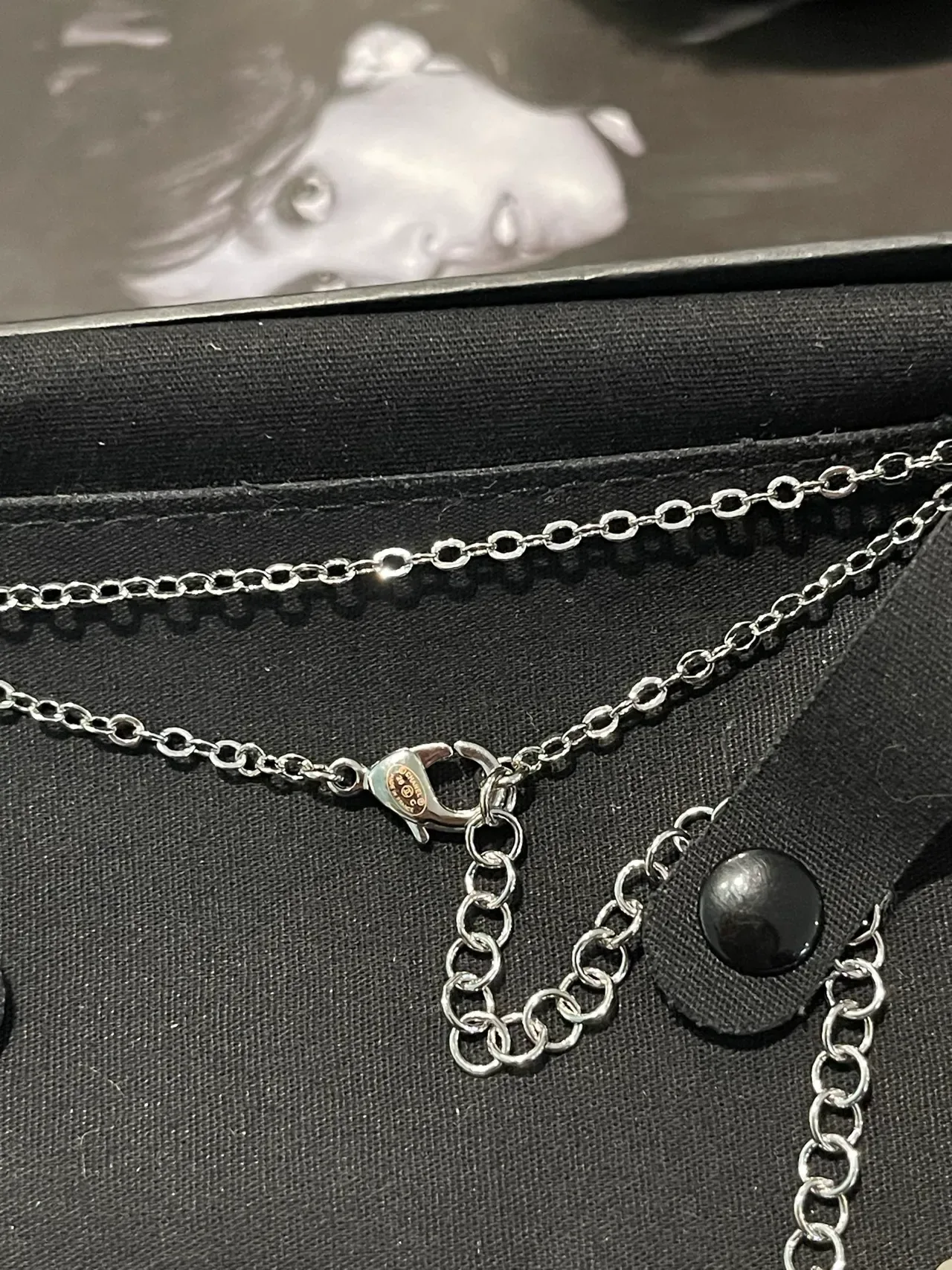 Colar de pérolas Chanel Branco Prata Corrente de metal dupla 8