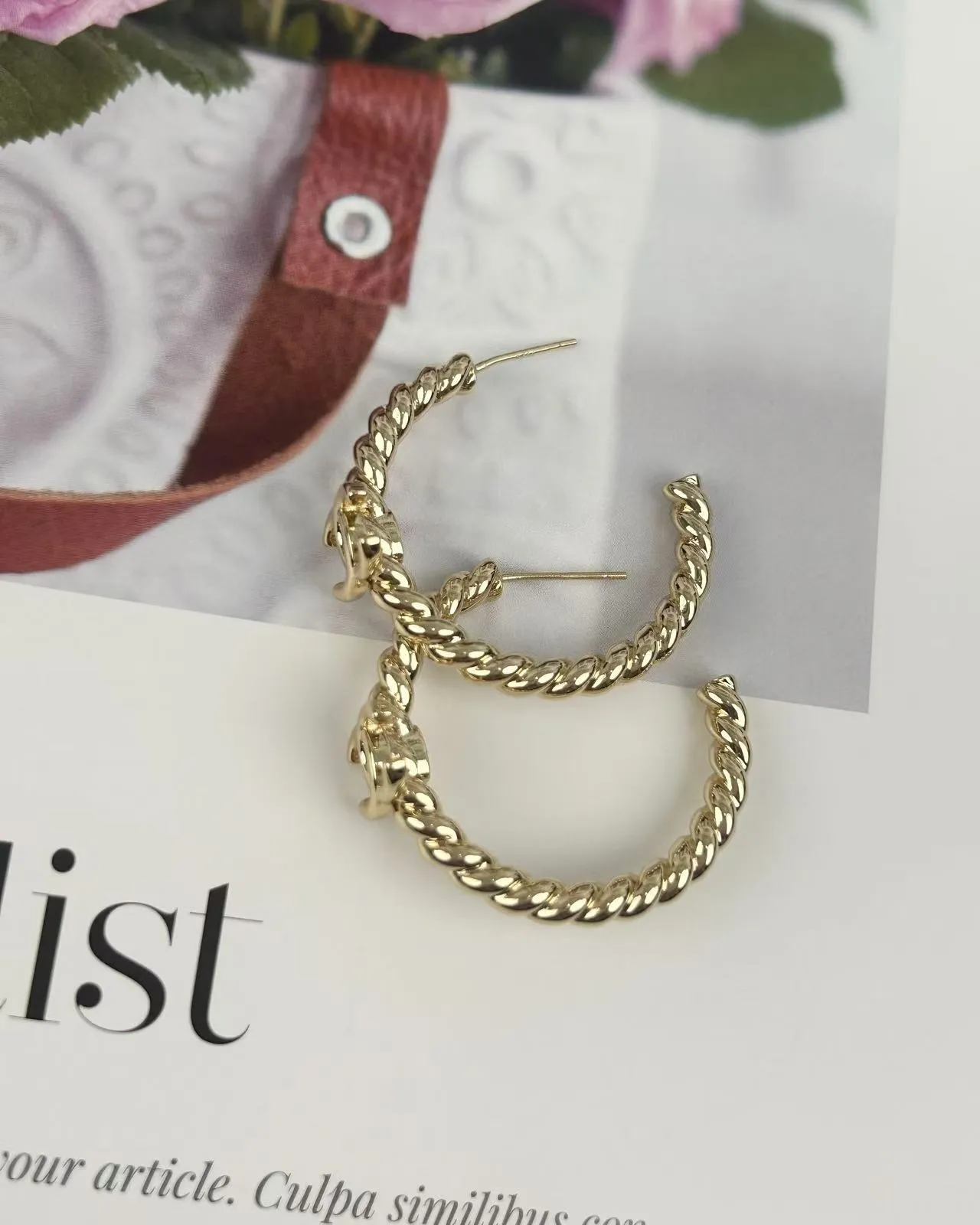 Chanel Rope Hoop Interlocking CC Gold-Tone Earrings 4