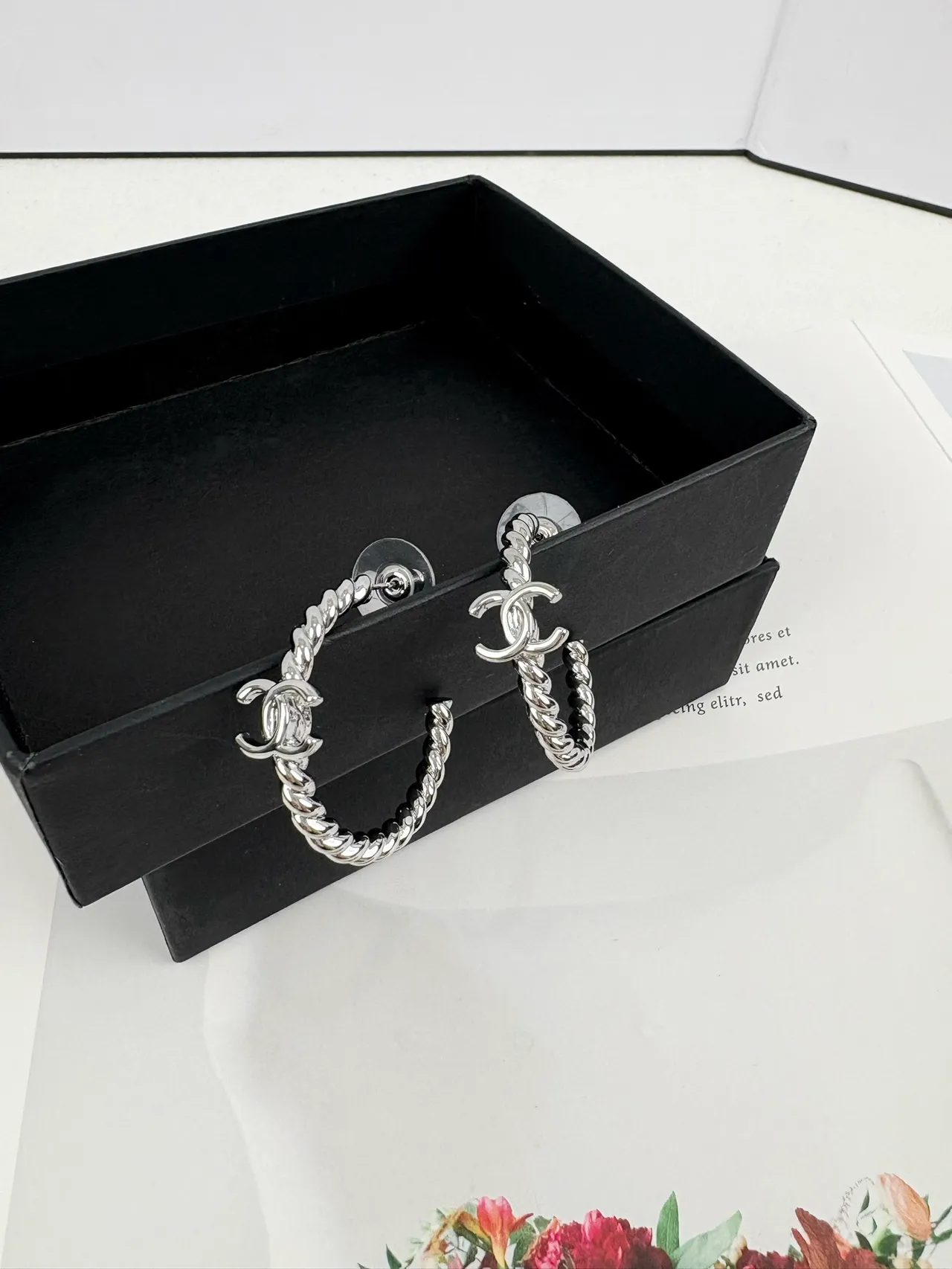 Chanel Rope Hoop Interlocking CC Gold-Tone Earrings 13