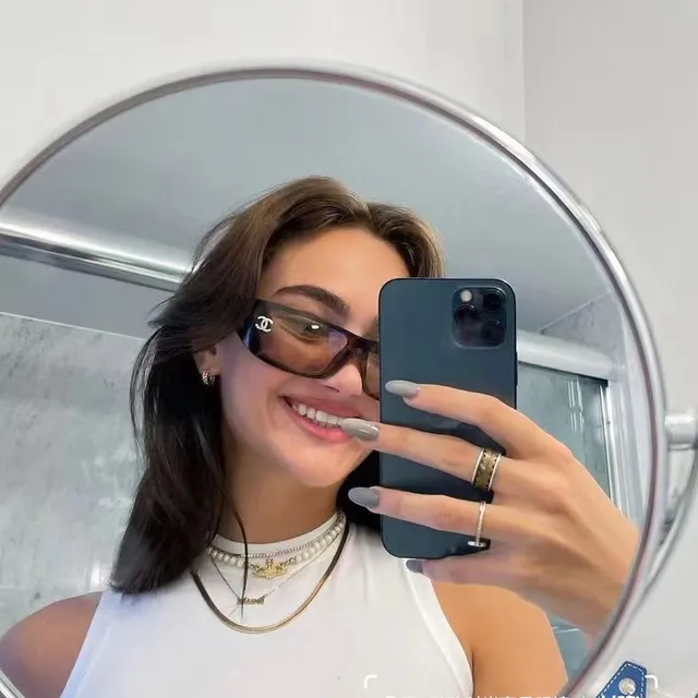 Chanel Shield Brown Black Acetate Frame Sunglasses 5