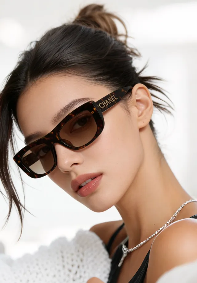 Chanel White Gray Matte Acetate Gradient Lenses Sunglasses 2