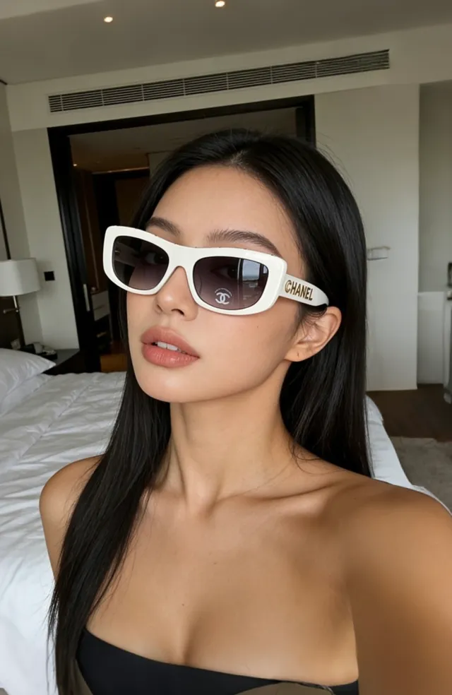 Chanel White Gray Matte Acetate Gradient Lenses Sunglasses 4