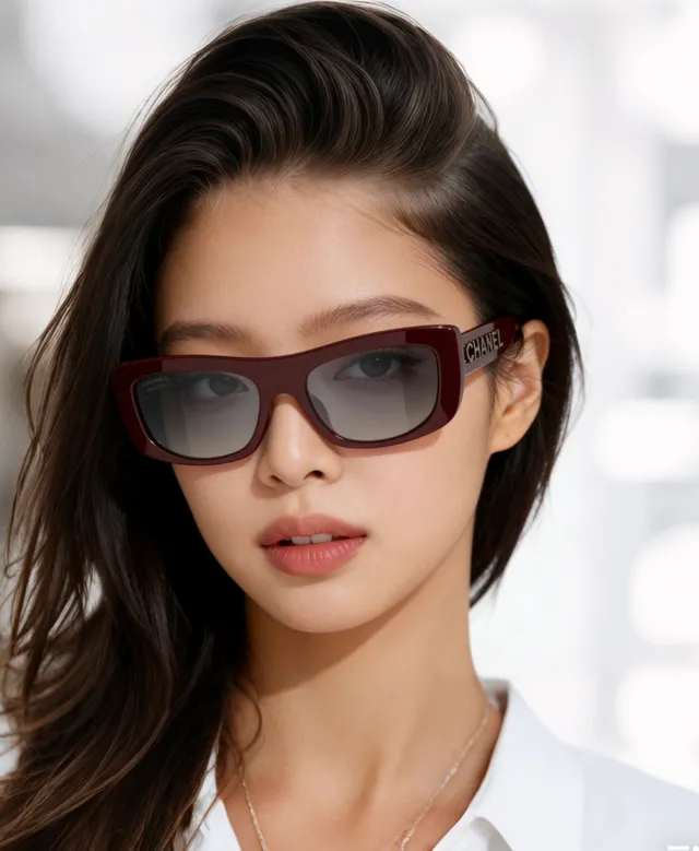 Chanel White Gray Matte Acetate Gradient Lenses Sunglasses 5