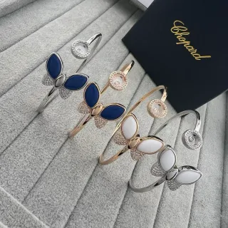 Chopard Happy Butterfly Blue White Motif Pavé-Set Bezel Bracelet