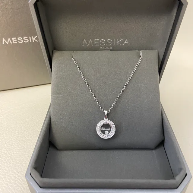 Chopard Happy Diamonds Dual-Tone Rotating Disc Pendant Necklaces 3
